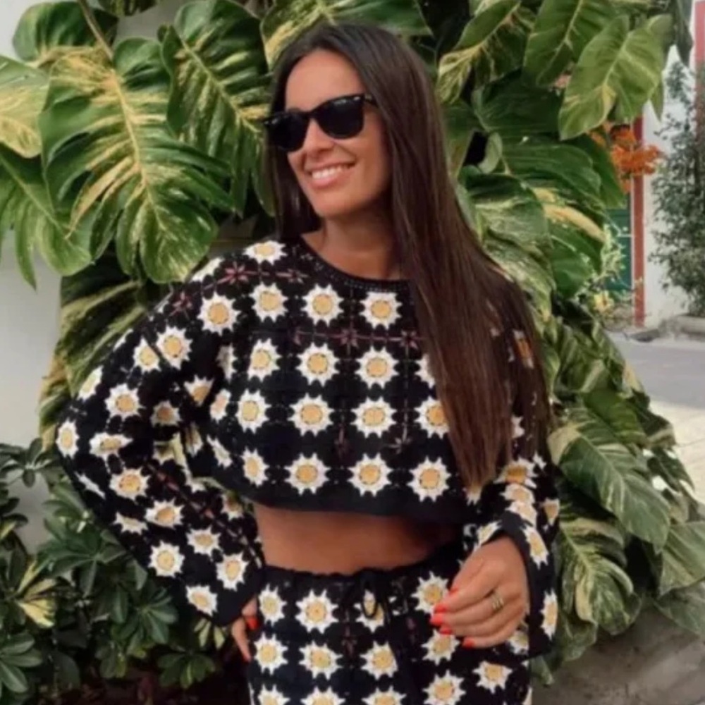 Industry Floral Crocheted Top